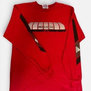 Men’s Adidas L Red Long Sleeve Vintage Thrifted Graphic Shirt